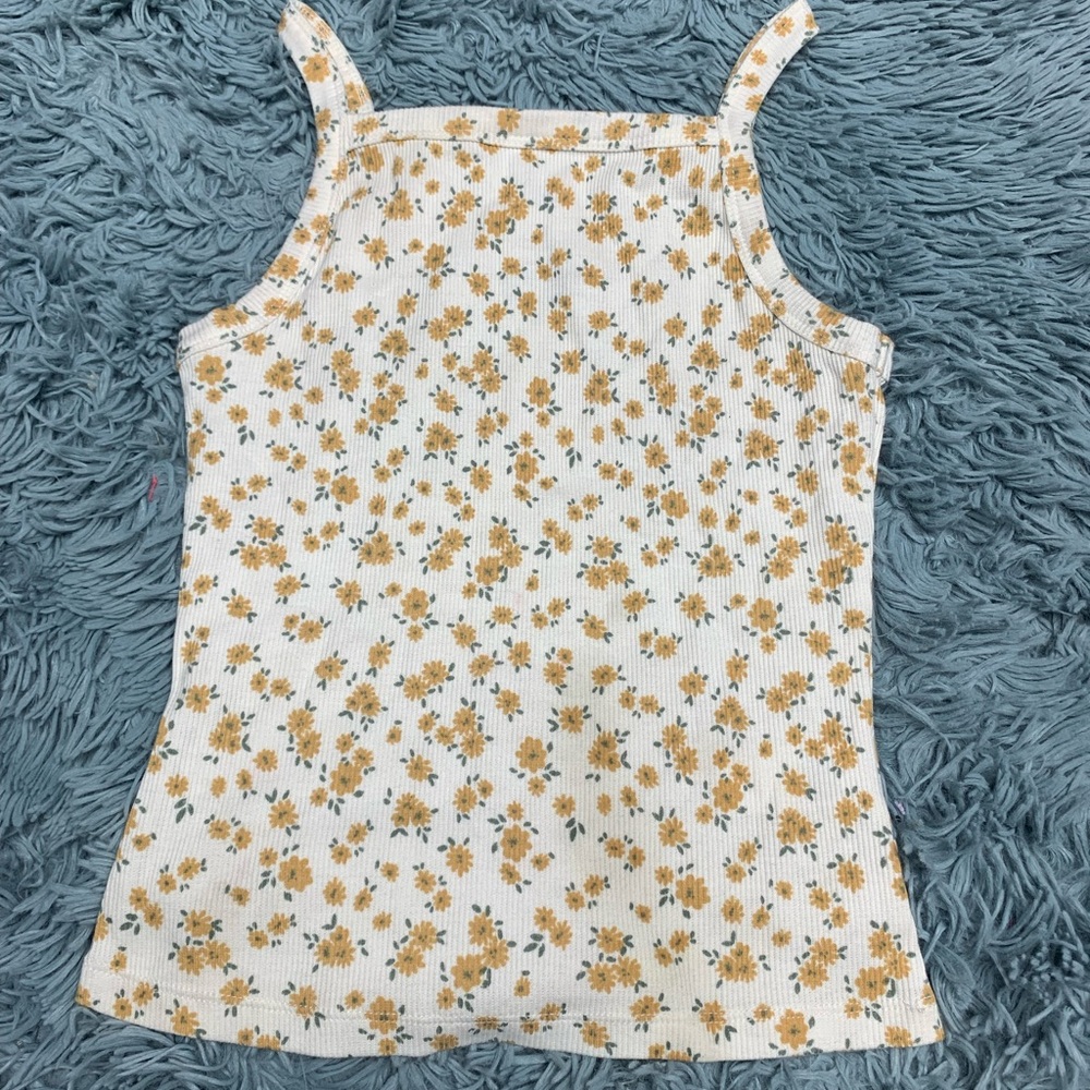 SO flower print skin tight tank top